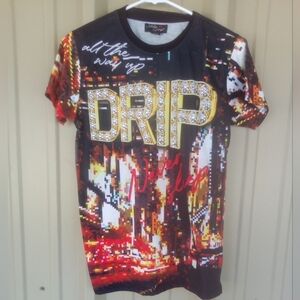 Men's All The Way Up DRIP Never Sleep Graphic T Shirt Size Medium